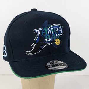 Tampa Bay Rays New Era 9Fifty Snapback Hat Cap MLB Logo Navy Blue EXCELLENT